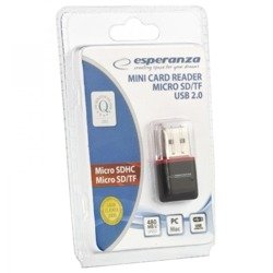 ESPERANZA Czytnik kart MicroSD USB Czarny EA134K